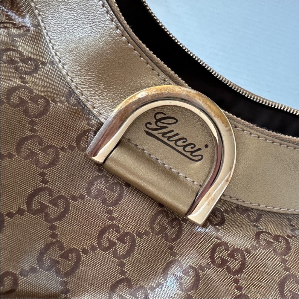 Authentic Gucci D-Ring Gold Hobo Bag - Picture 5 of 9